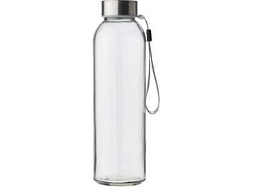 Trinkflasche aus Glas mit Metalldeckel