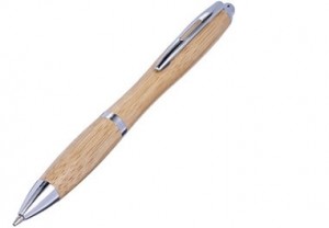 Druck-Kugelschreiber aus Bambus mit 1-farbiger Bedruckung ab geringe Mengen