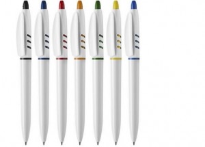 Kugelschreiber STILO mit farbigen Drücker