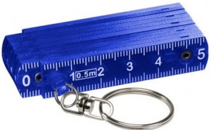 Mini-Zollstock transparent mit Schlüsselring