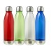 Transparente Trinkflasche mit Boden aus Edelstahl