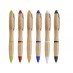 Bambus-Kugelschreiber mit farbigen Akzenten